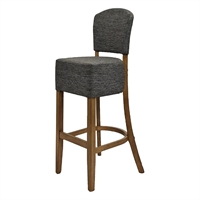 Hanoi Bar Chair in Weathered Oak with Shetland Smoke Seatpad