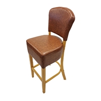 Hanoi Bar Chair in Soft Oak with Bison Tan Vinyl