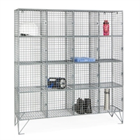 Sixteen Compartment Mesh Locker