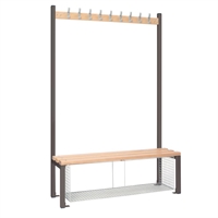 Single-Sided Island Seating with Mesh Tray Dark Grey