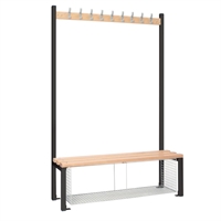 Single-Sided Island Seating with Mesh Tray Black