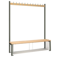 Single-Sided Island Seating with Mesh Tray Dark Grey