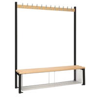 Single-Sided Island Seating with Mesh Tray Black
