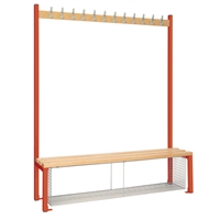 Single-Sided Island Seating with Mesh Tray Red