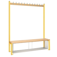 Single-Sided Island Seating with Mesh Tray Yellow