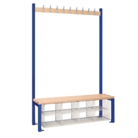 Single-Sided Island Seating with Mesh Basket Blue