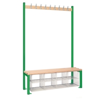 Single-Sided Island Seating with Mesh Basket Green