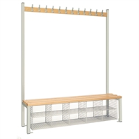 Single-Sided Island Seating with Mesh Basket Grey