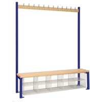 Single-Sided Island Seating with Mesh Basket Blue