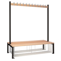 Double-sided Island Seating with Mesh Tray Black