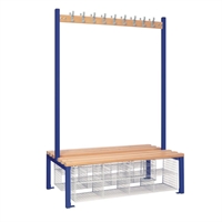 Double-Sided Island Seating with Mesh Basket Blue