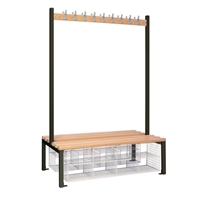Double-Sided Island Seating with Mesh Basket Black