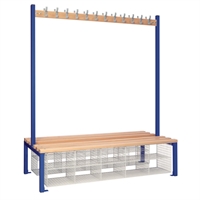 Double-Sided Island Seating with Mesh Basket Blue