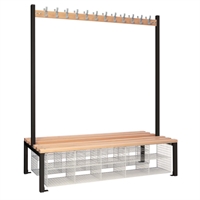Double-Sided Island Seating with Mesh Basket Black