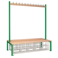 Double-Sided Island Seating with Mesh Basket Green