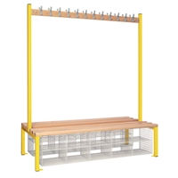 Double-Sided Island Seating with Mesh Basket Yellow