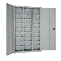 27 Tray High-Capacity Storage Cupboard Grey