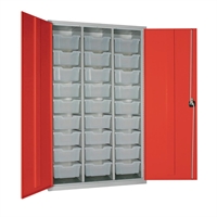27 Tray High-Capacity Storage Cupboard Red