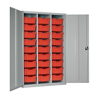 27 Tray High-Capacity Storage Cupboard Grey
