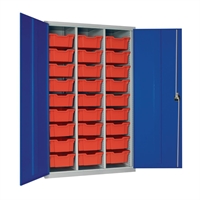 27 Tray High-Capacity Storage Cupboard Blue