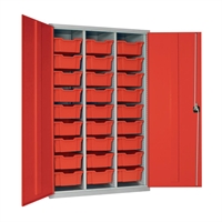 27 Tray High-Capacity Storage Cupboard Red