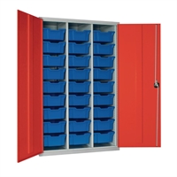 27 Tray High-Capacity Storage Cupboard Red