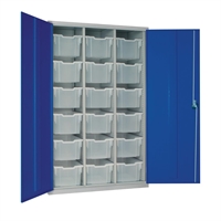 18 Tray High-Capacity Storage Cupboard Blue