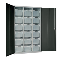 18 Tray High-Capacity Storage Cupboard Dark Grey