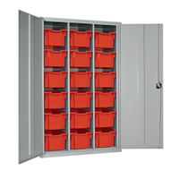 18 Tray High-Capacity Storage Cupboard Grey