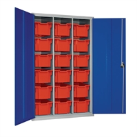 18 Tray High-Capacity Storage Cupboard Blue
