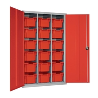 18 Tray High-Capacity Storage Cupboard Red