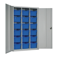 18 Tray High-Capacity Storage Cupboard Grey