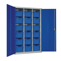 18 Tray High-Capacity Storage Cupboard Blue
