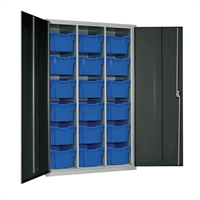 18 Tray High-Capacity Storage Cupboard Dark Grey