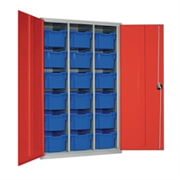 18 Tray High-Capacity Storage Cupboard Red