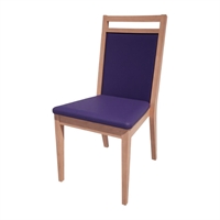 Bolero Bespoke Bia B Stacking Chair in Blue/Beech