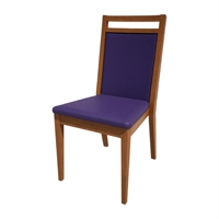 Bolero Bespoke Bia B Stacking Chair in Blue/Oak