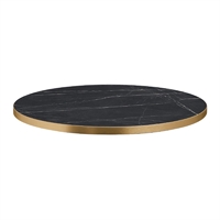 Omega Round Laminate Table Top Black Marble