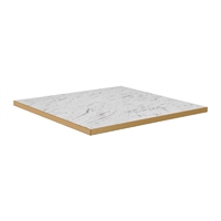 Omega Square Laminate Table Top White Carrara Marble