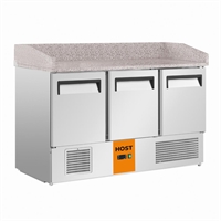 HOST 3 Door Pizza Prep Counter Fridge with Marble Top 368Ltr HOST1311CR