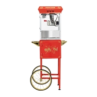 A1 Equipment 8oz Popcorn Machine with Cart Red