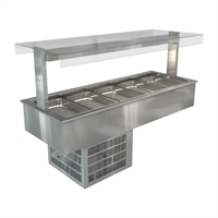Cossiga Linear Series Drop-in Refrigerated Well w/Flat Top Sneeze Guard