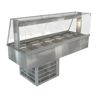 Cossiga Linear Series Drop-in Refrigerated Well w/Full Square Glass Gantry
