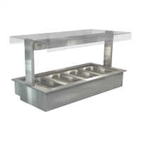 Cossiga Linear Series Drop-in Bain Marie w/Flat Top Sneeze Guard