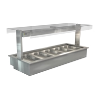 Cossiga Linear Series Drop-in Bain Marie w/Flat Top Sneeze Guard