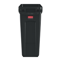 Rubbermaid Slim Jim Container with Venting Channels Black 61Ltr