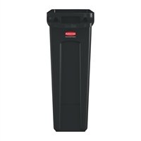 Rubbermaid Slim Jim Container with Venting Channels Black 87Ltr