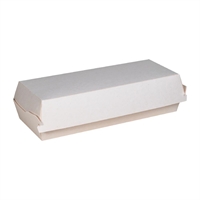 Notpla 8"x3" Clamshell Hot Dog Boxes White (250 Pack)