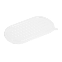 Fiesta Recyclable PET Lids for Bagasse Oval Containers (100 Pack)