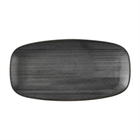 Churchill Stonecast Raw Black Chefs Oblong Plates 280 x 152mm (12 Pack)